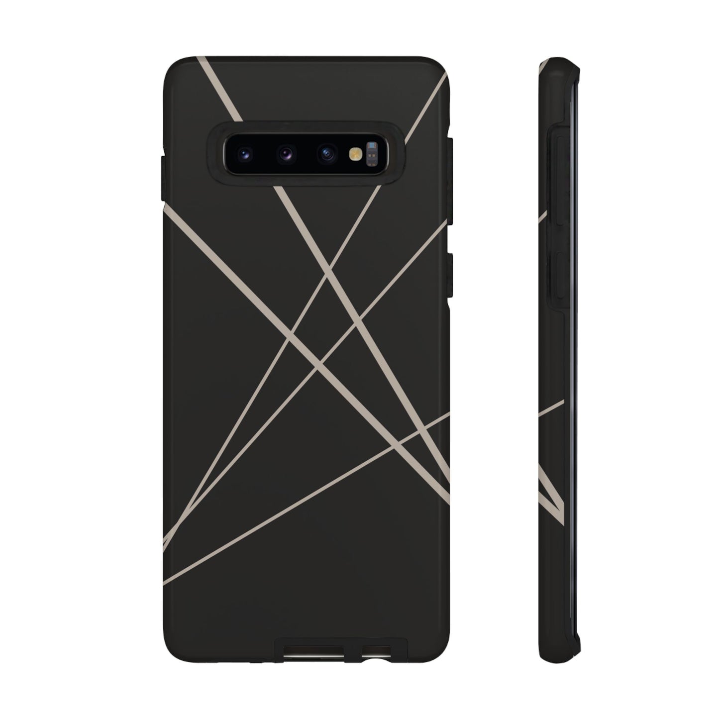 Phone Case - Abstract Black with Grey Lines Phone Case