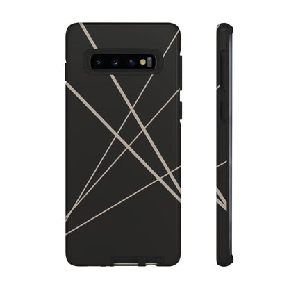 Phone Case - Abstract Black with Grey Lines Phone Case