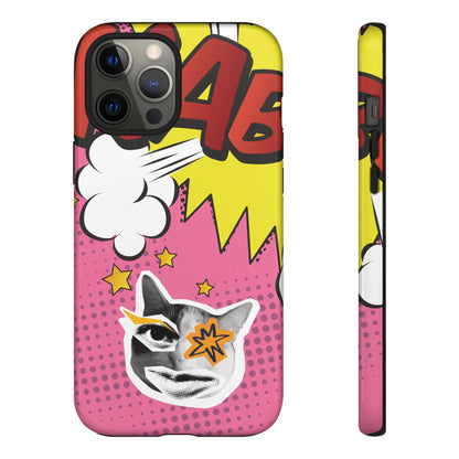 Bold Pink Pop Art Cat Phone Case - Pink Phone Case - iPhone 12 Pro Max / Glossy
