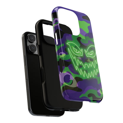 Phone Case - Green & Purple Neon Face Camo Phone Case
