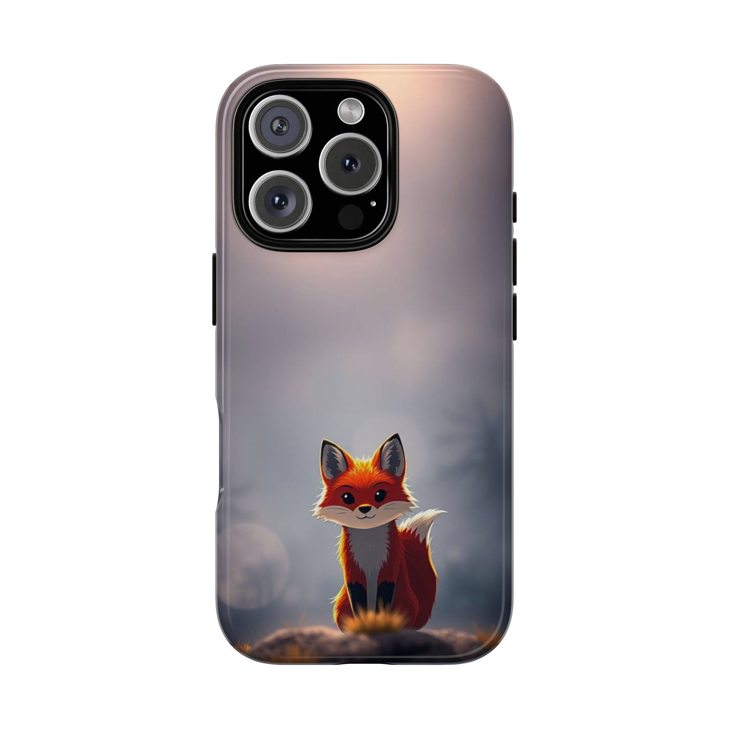 iPhone 16 Pro / Glossy Phone Case - Cute Gothic Fox Design Phone Case