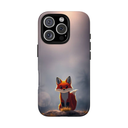iPhone 16 Pro / Glossy Phone Case - Cute Gothic Fox Design Phone Case