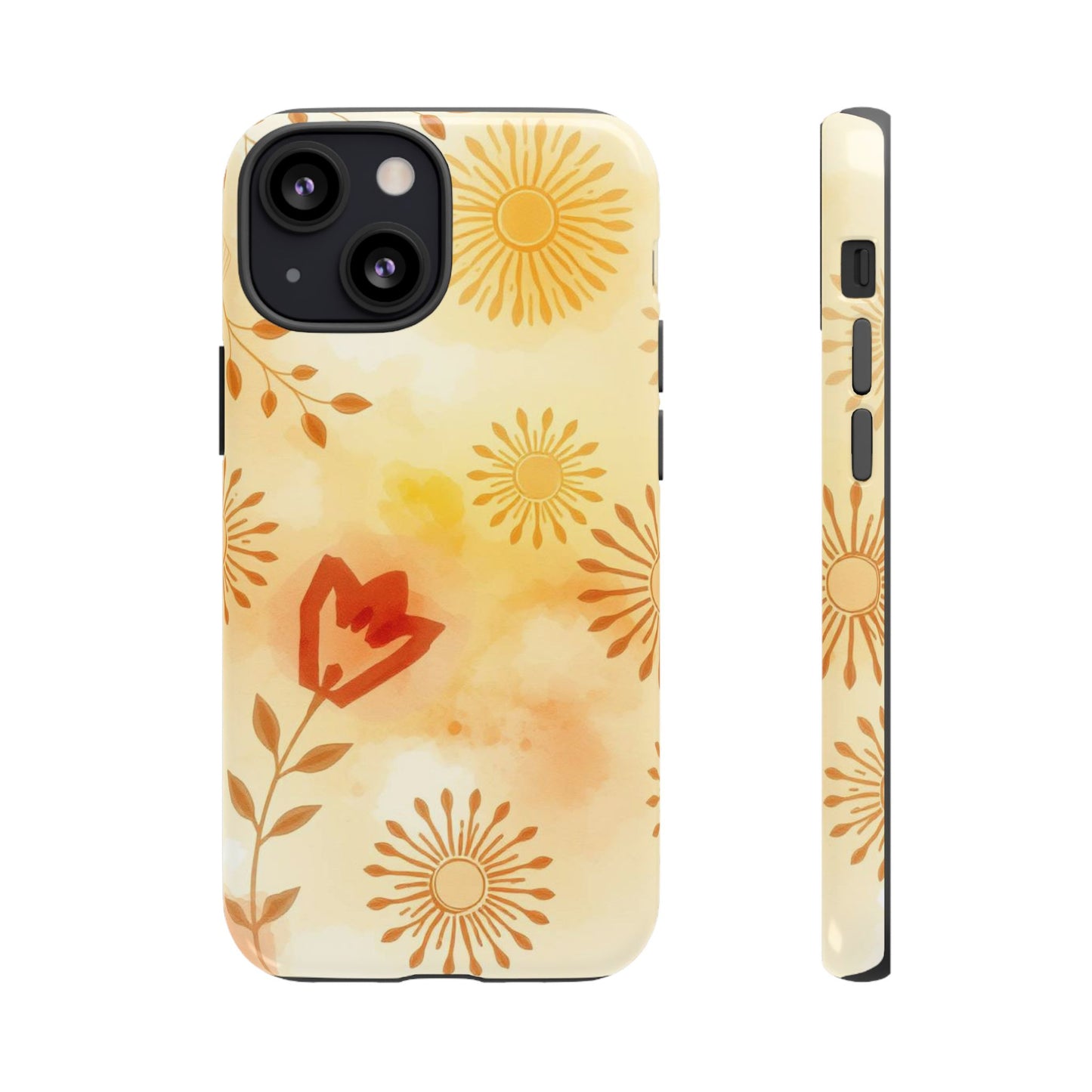 iPhone 13 Mini / Glossy Phone Case - Boho Chic Watercolour Pattern Phone Case