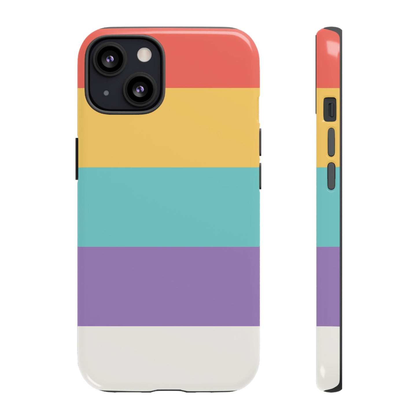 Pastel Rainbow Stripe Pattern Phone Case - Phone Case - iPhone 13 / Glossy