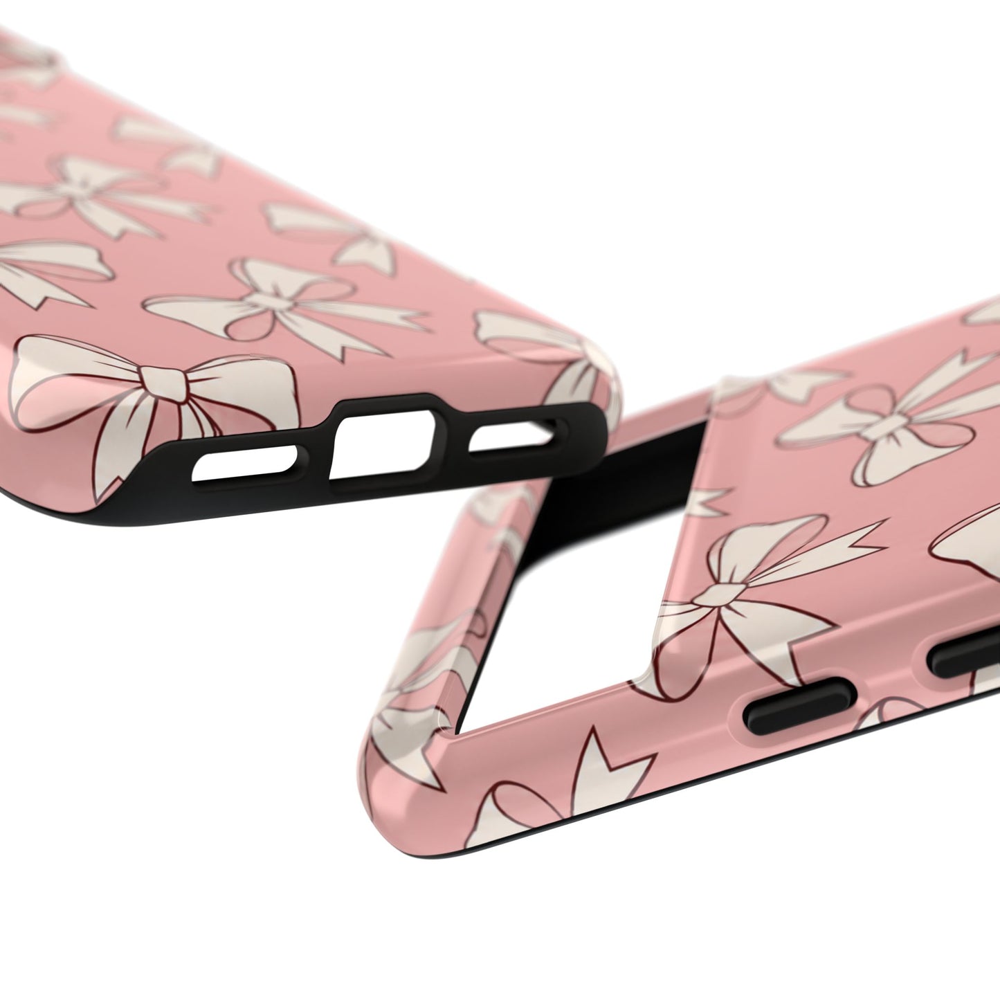 Chic Blush Pink Bow Pattern Phone Case