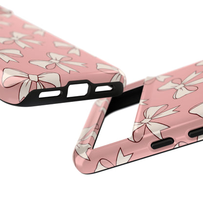 Chic Blush Pink Bow Pattern Phone Case
