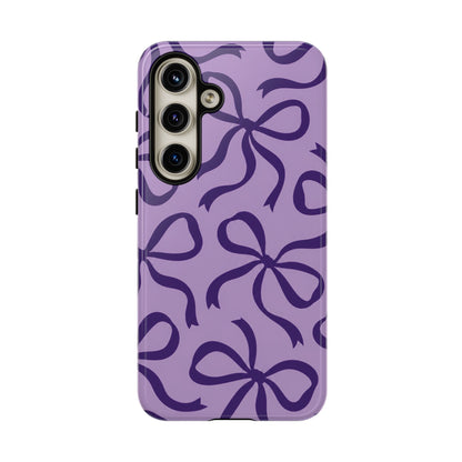 Bold Lilac and Deep Purple Bow Pattern Phone Case