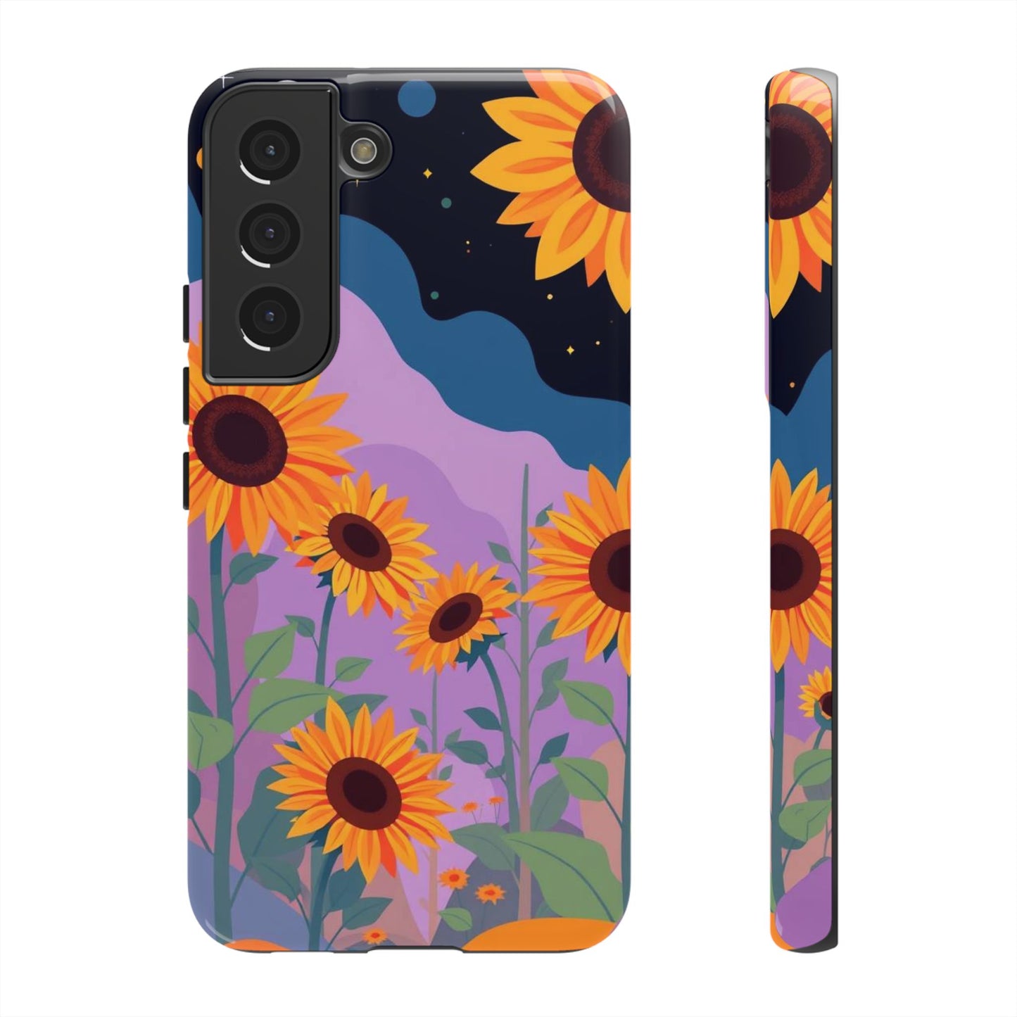 Samsung Galaxy S22 / Glossy Phone Case - Surreal Sunflower Design Phone Case