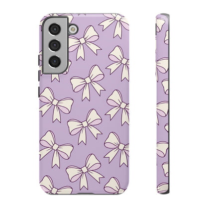 Chic Lilac Bow Pattern Phone Case