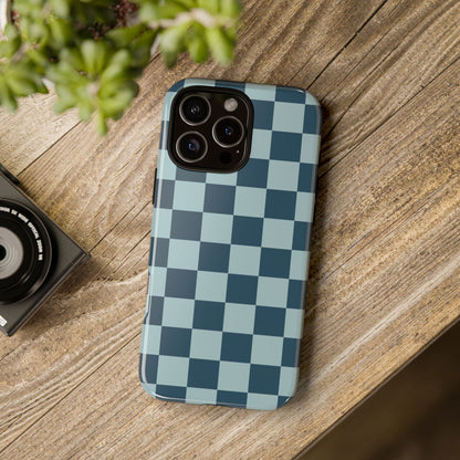 Blue Checked Pattern Phone Case - Blue Phone Case