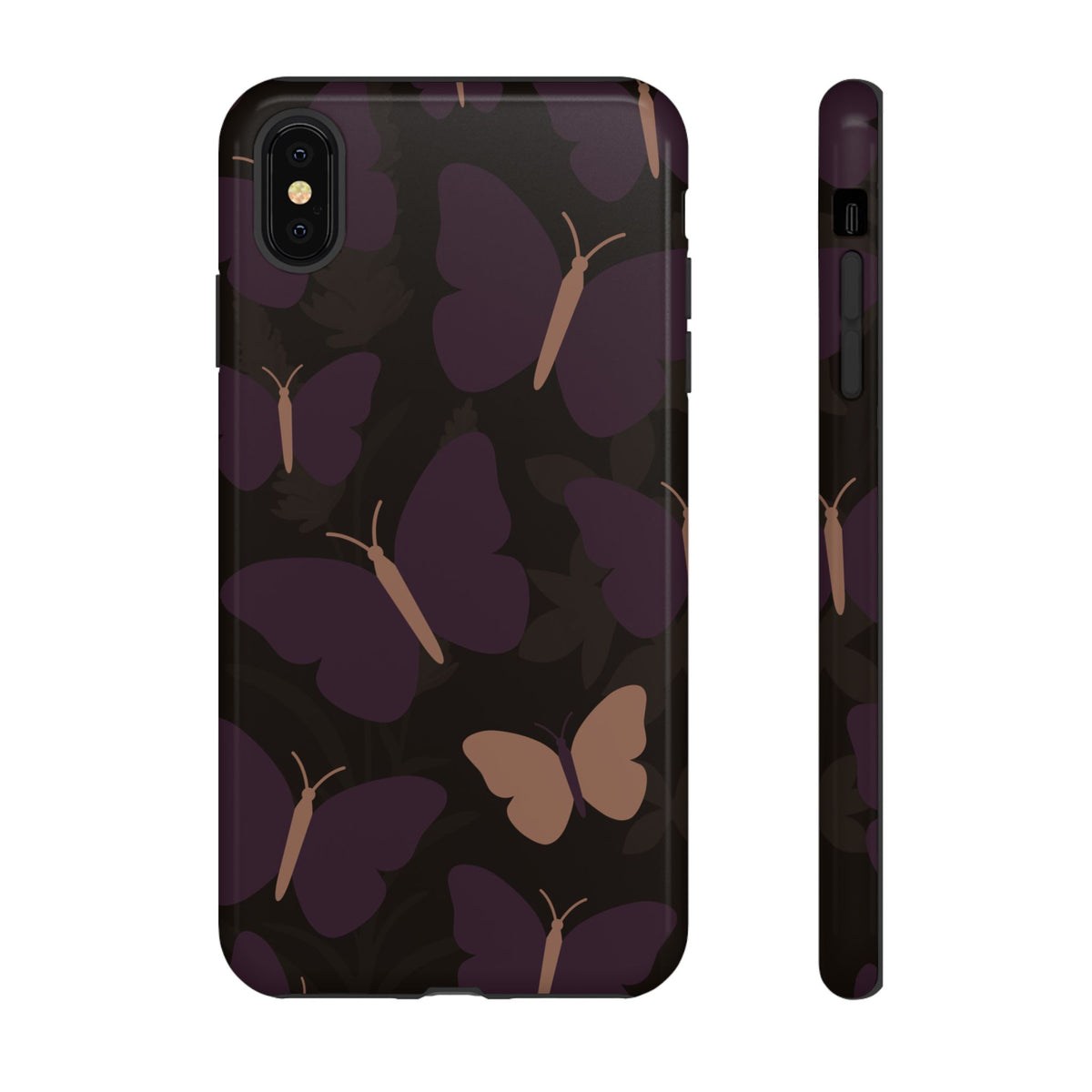 Minimalist Purple Butterfly Pattern Phone Case - Purple Phone Case - iPhone XS MAX / Glossy