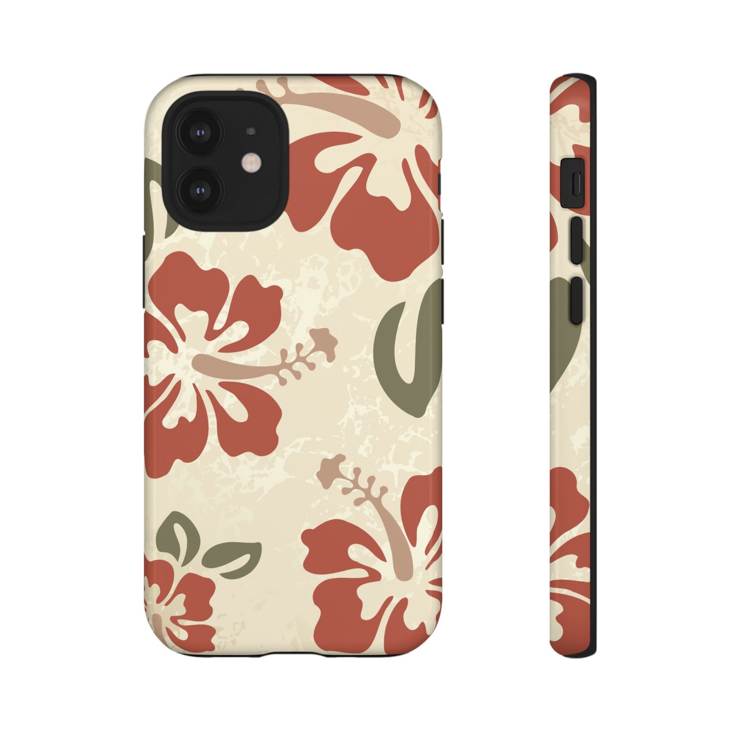 iPhone 12 Mini / Glossy Phone Case - ’Boho Chic Hibiscus Pattern #1’ Phone Case