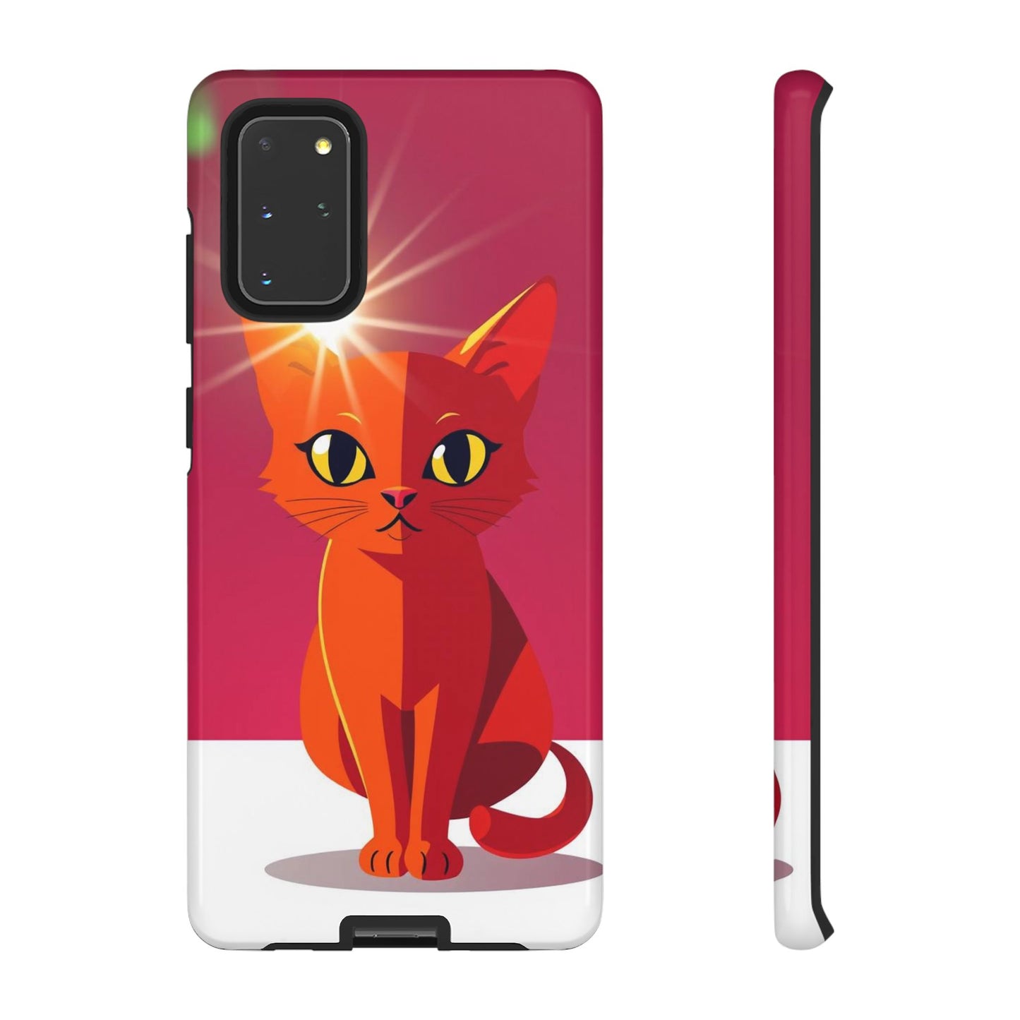 Samsung Galaxy S20+ / Glossy Phone Case - Flashing Cat Design Phone Case