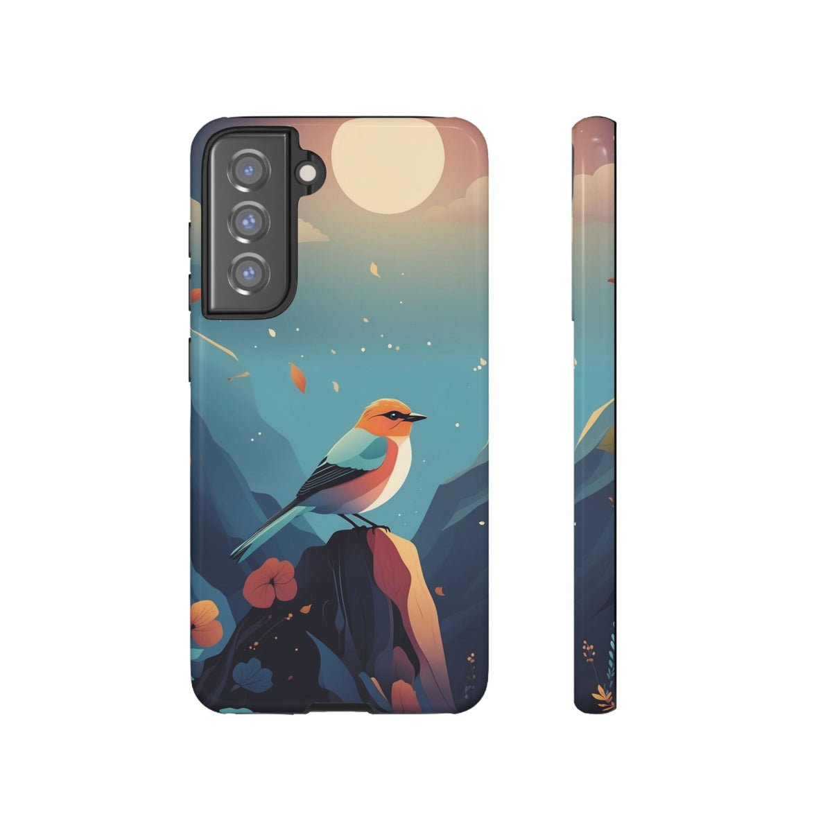 Stylised Bird Design Phone Case - Multicolor Phone Case - Samsung Galaxy S21 FE / Glossy