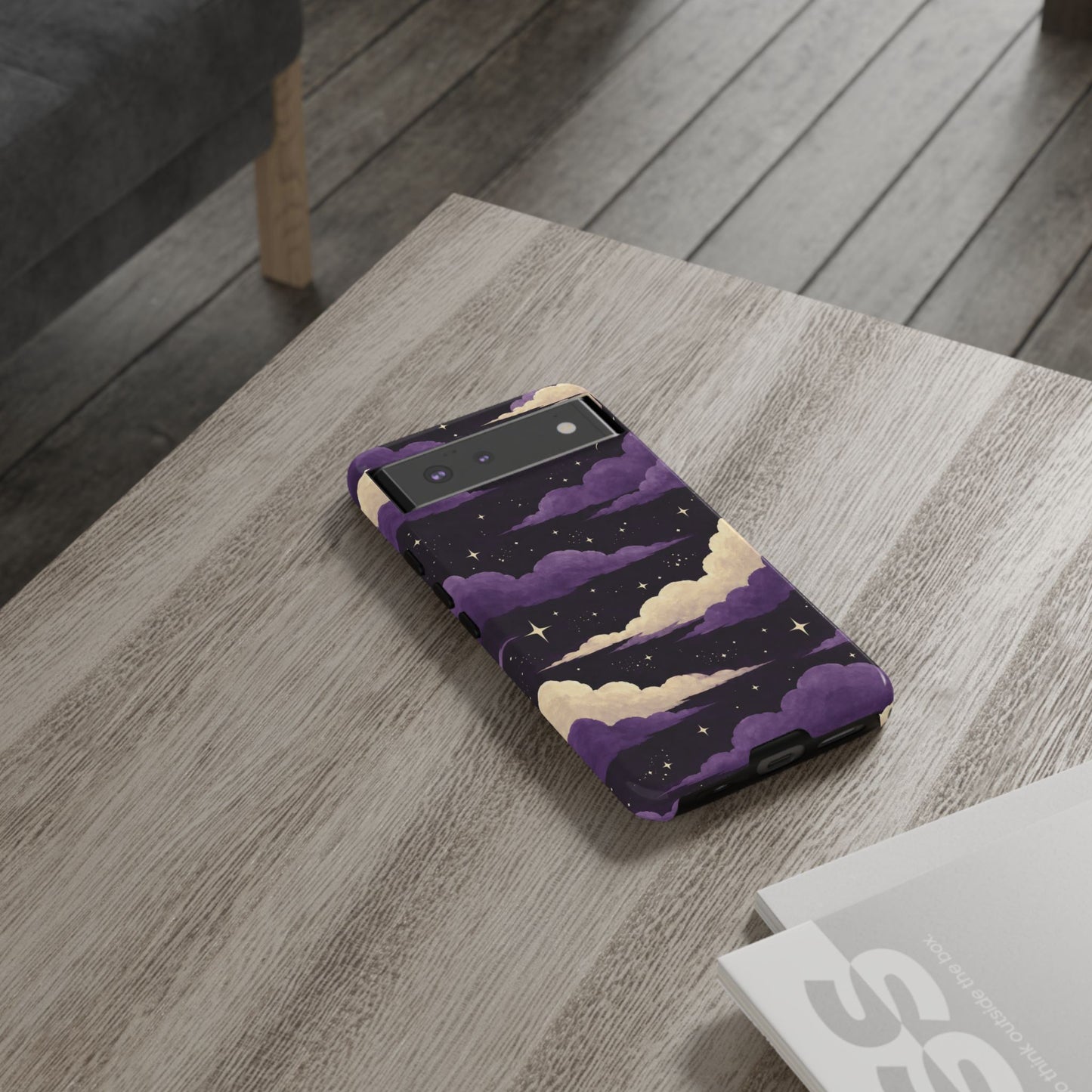 Illustrated Purple Clouds & Stars Phone Case