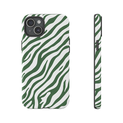 Stylish Sage Zebra Print Phone Case