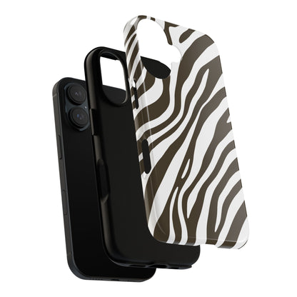 Modern Mocha Zebra Print Phone Case
