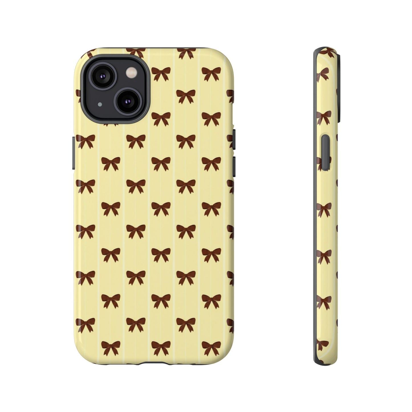 Retro Chocolate Brown Bow Pattern Phone Case