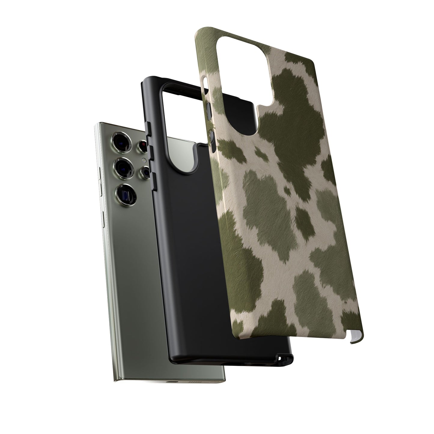 Stylish Olive Green Cow Print Phone Case