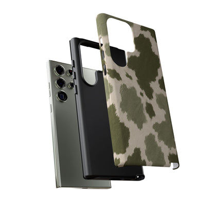 Stylish Olive Green Cow Print Phone Case