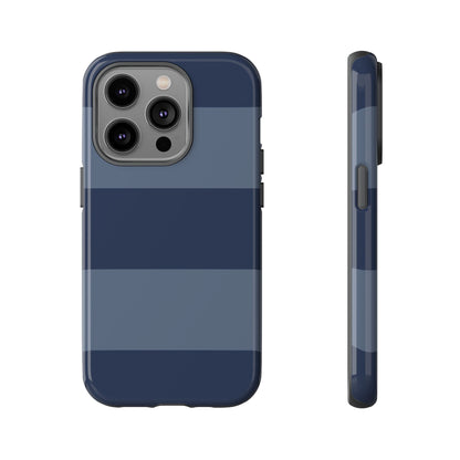 Dark Blue Horizontal Stripe Pattern Phone Case - Blue Phone Case - iPhone 14 Pro / Glossy