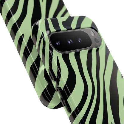 Modern Mint Zebra Print Phone Case