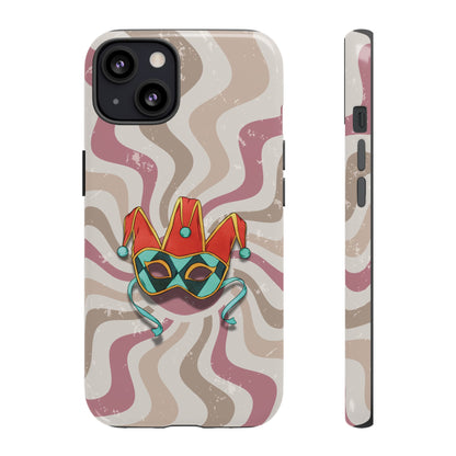 Venetian Jester Mask – Pink Retro Soft Revival Phone Case - Pink Phone Case - iPhone 13 / Glossy