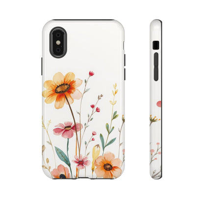 Boho Chic Watercolour Wild Blooms Pattern Phone Case - Multicolor Phone Case - iPhone XS / Glossy