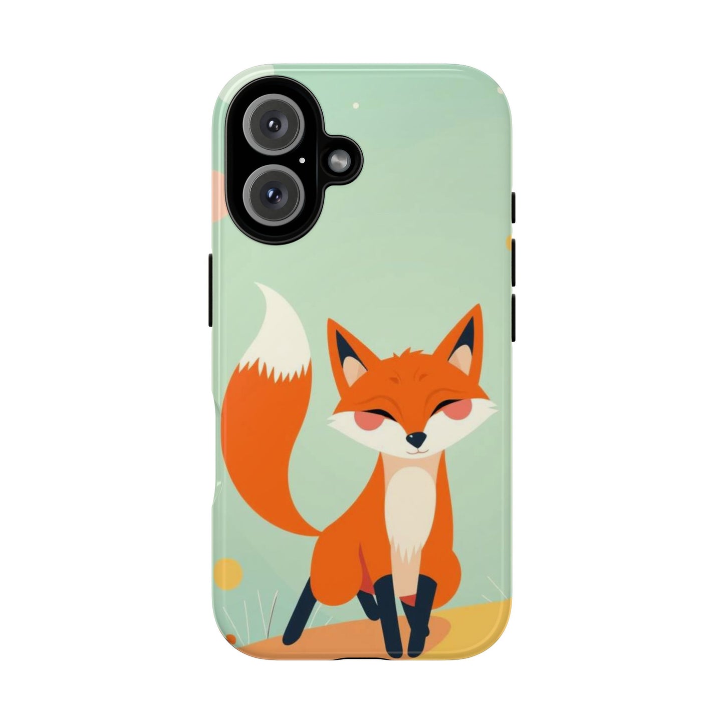 iPhone 16 / Glossy Phone Case - Happy Fox Design Phone Case