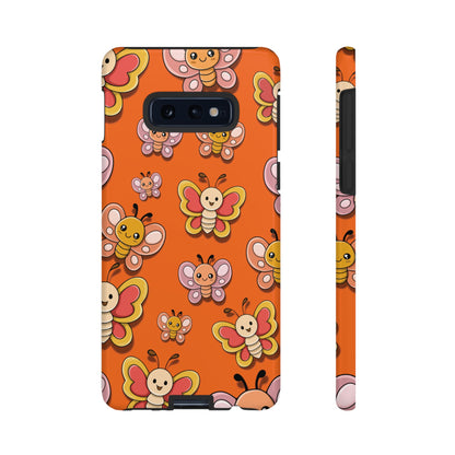 Samsung Galaxy S10E / Glossy Phone Case - Orange Butterfly Sticker Design Phone Case