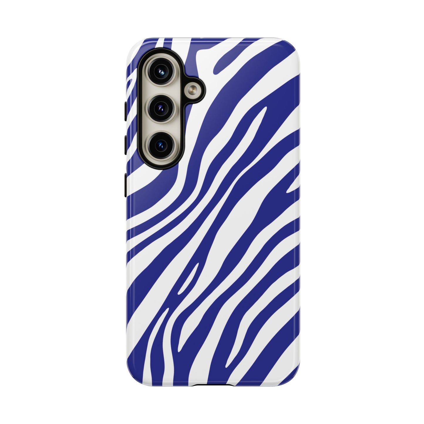 Modern Electric Blue Zebra Print Phone Case