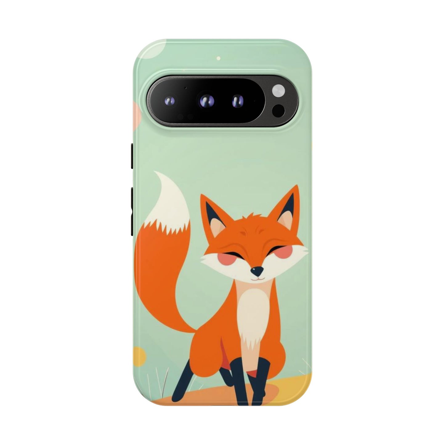 Google Pixel 9 Pro / Glossy Phone Case - Happy Fox Design Phone Case