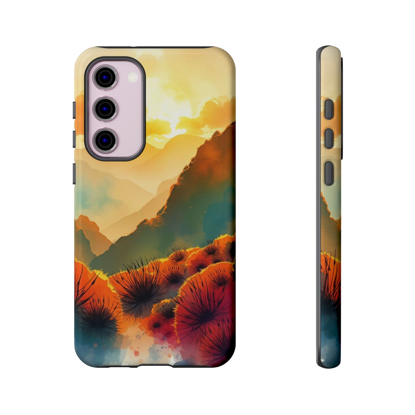 Samsung Galaxy S23 Plus / Glossy Phone Case - Ideallic Watercolour Sunset Design Phone Case