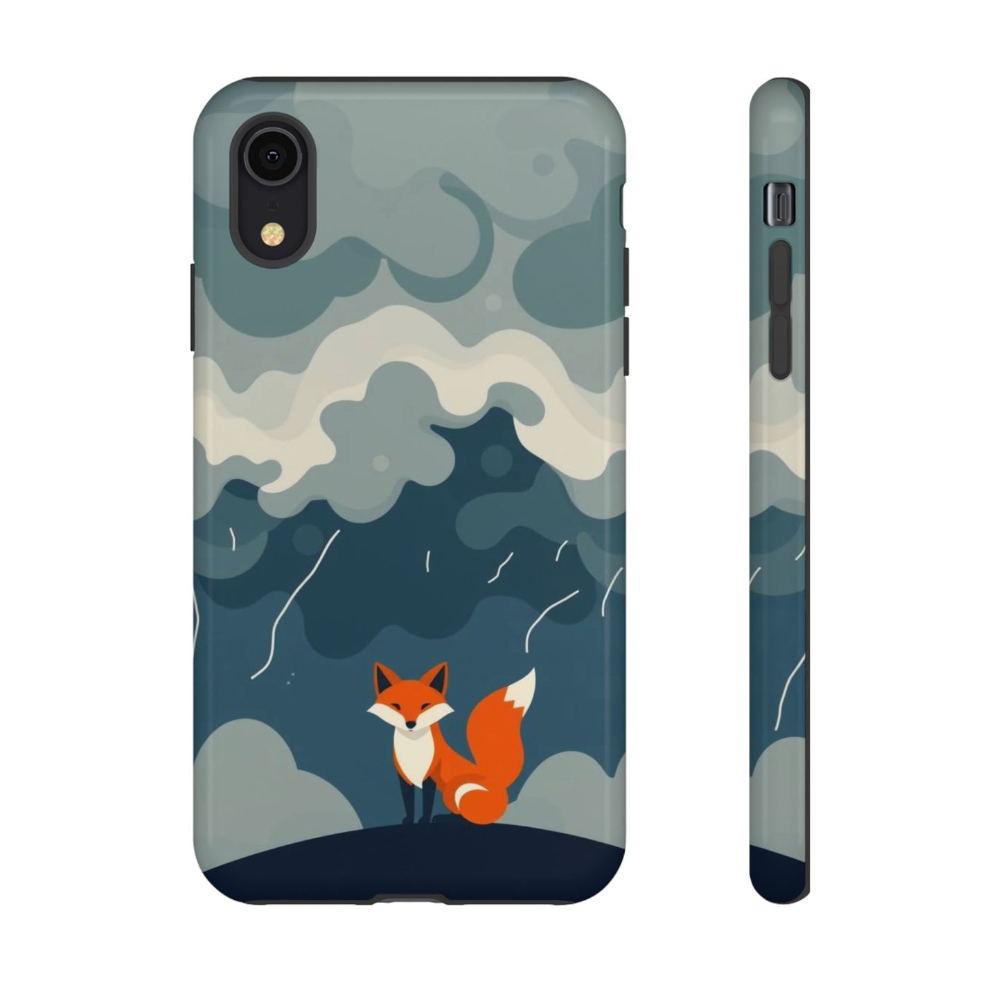 iPhone XR / Glossy Phone Case - Stormy Fox Design Phone Case