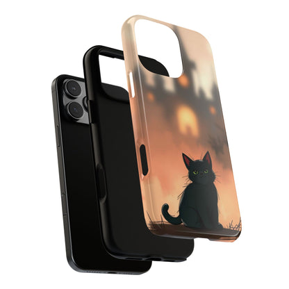 Cute Gothic Cat Design Phone Case - Multicolor Phone Case