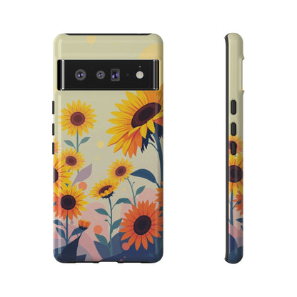Google Pixel 6 Pro / Glossy Phone Case - Modern Flat Sunflower Design Phone Case