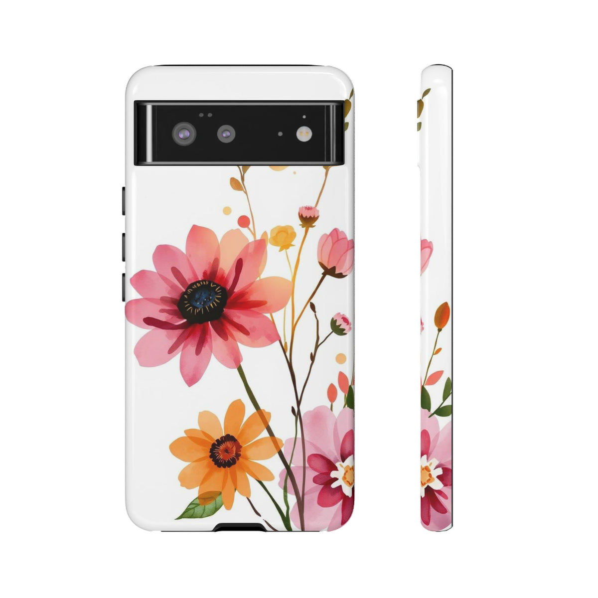 Watercolour Style Simple Wildflower Design Phone Case - Multicolor Phone Case - Google Pixel 6 / Glossy