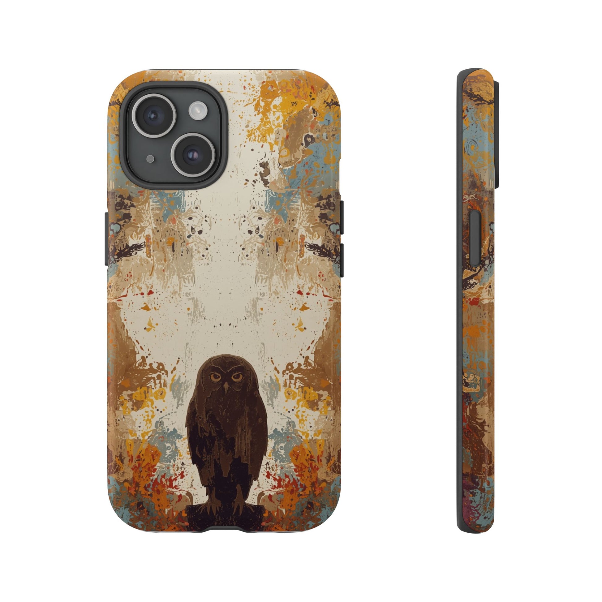 Abstract Owl Design Phone Case - Multicolor Phone Case - iPhone 15 / Glossy