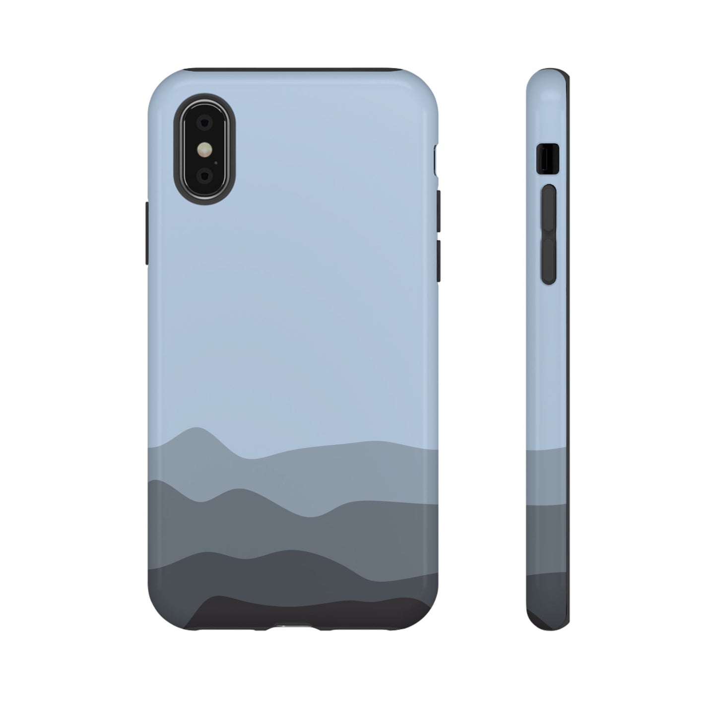 Blue Abstract Waves Protective Phone Case - Blue Phone Case - iPhone X / Glossy