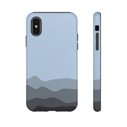 Blue Abstract Waves Protective Phone Case - Blue Phone Case - iPhone X / Glossy
