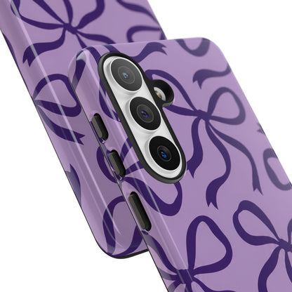 Bold Lilac and Deep Purple Bow Pattern Phone Case