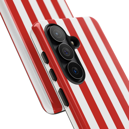 Simple Dark Orange & White Stripe Pattern Phone Case - Orange Phone Case