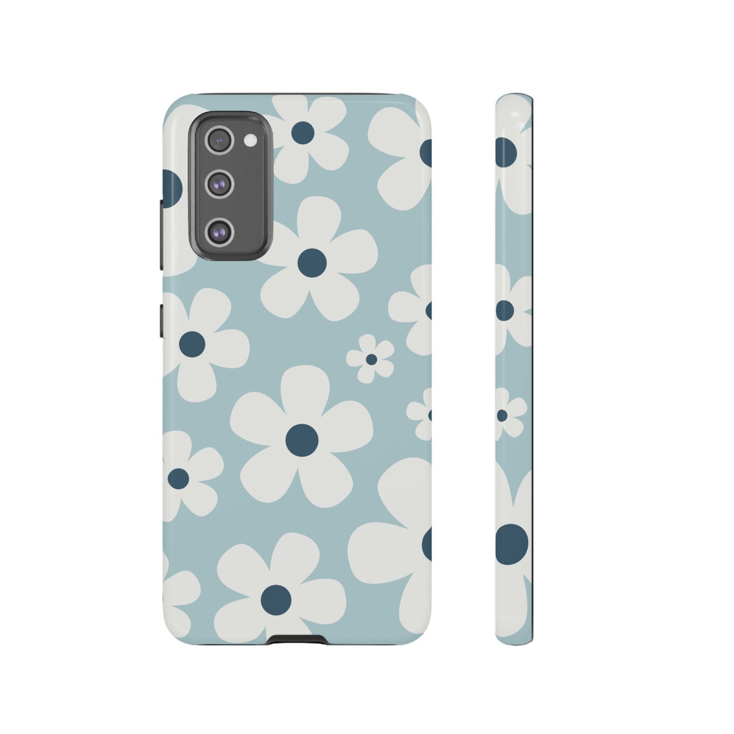 Samsung Galaxy S20 FE / Glossy Phone Case - Cute Light Blue Daisy Pattern Phone Case