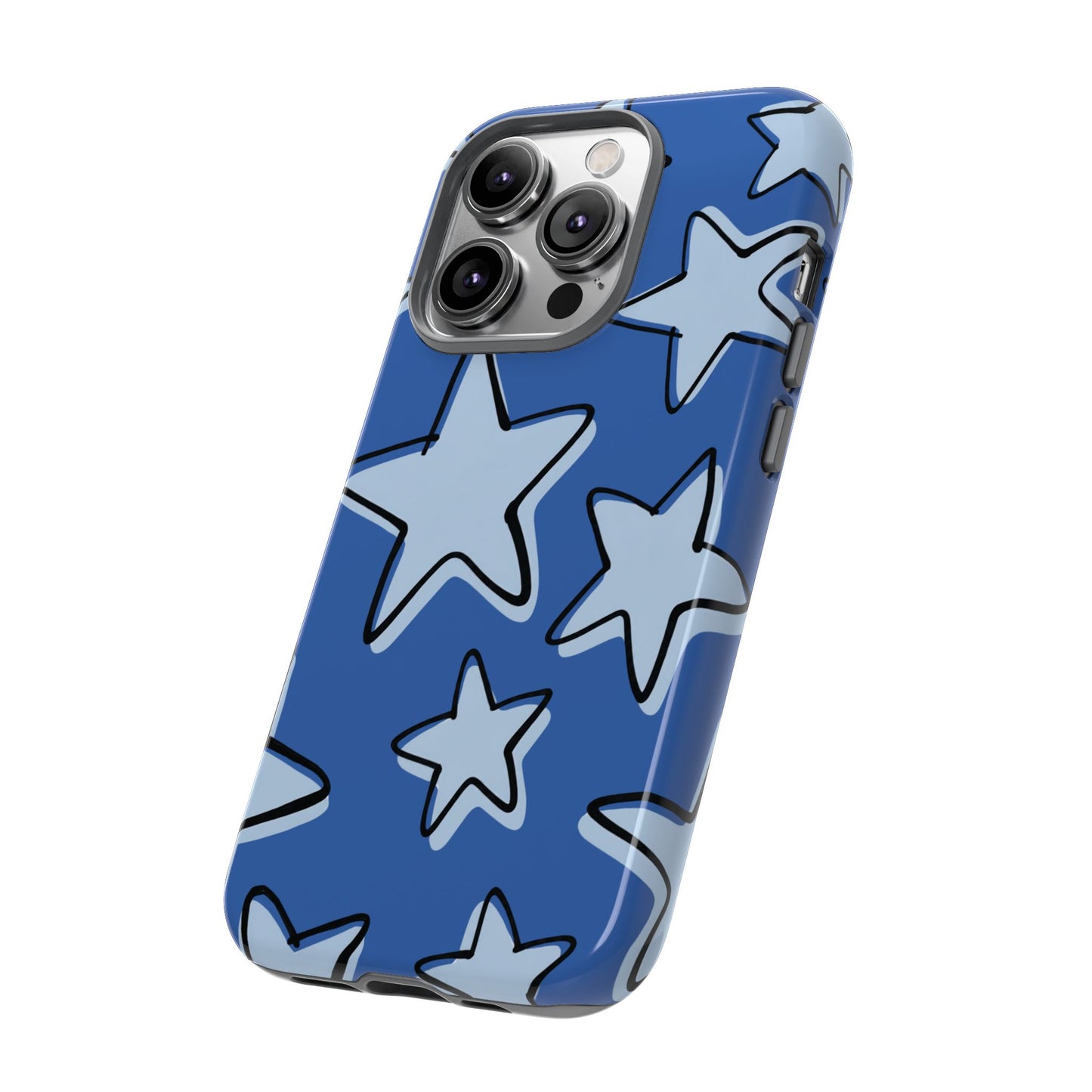 Cobalt Blue Doodle Star Phone Case