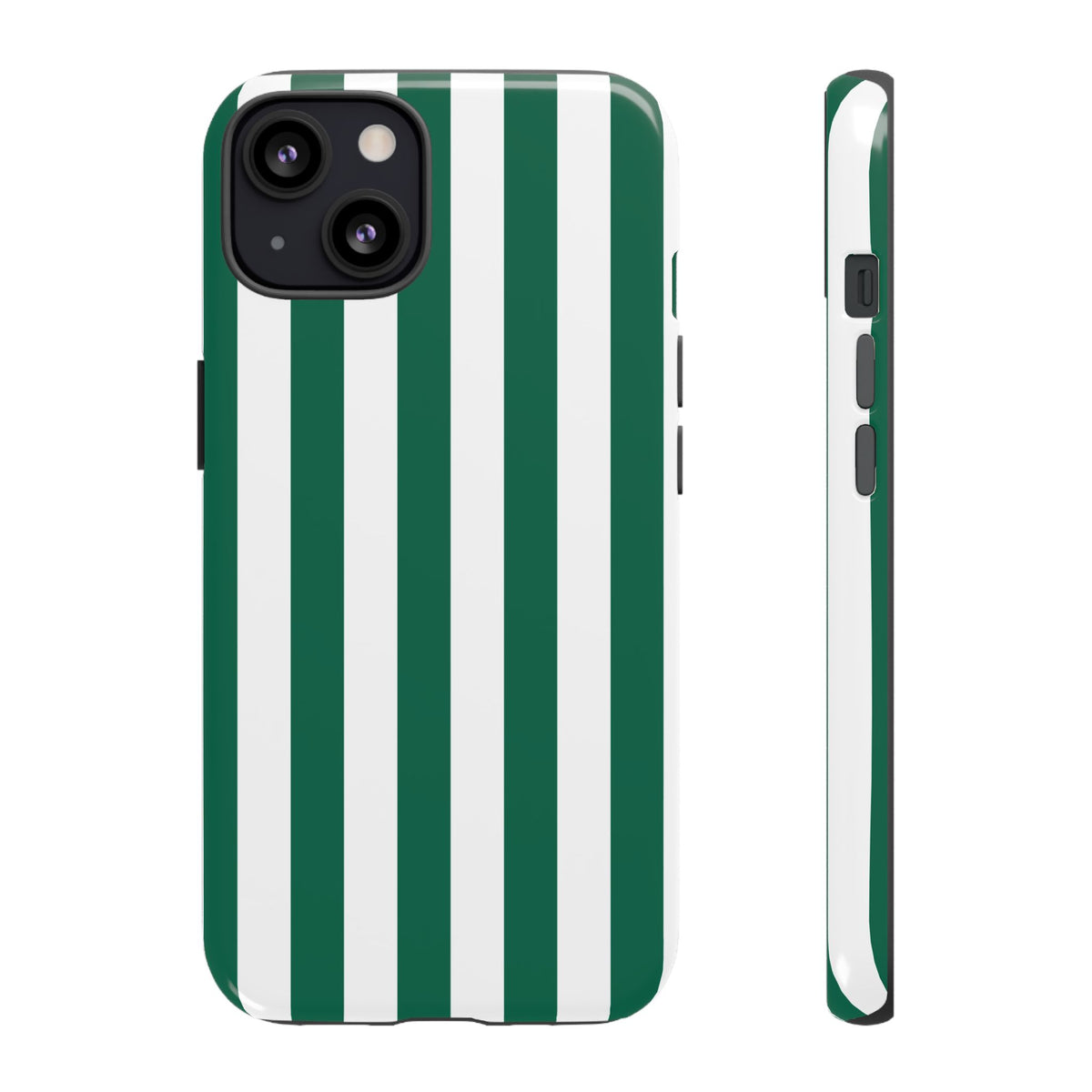 Simple Green & White Stripe Pattern Phone Case - Green Phone Case - iPhone 13 / Glossy