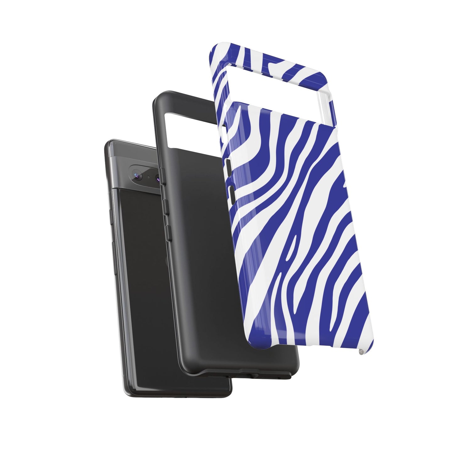 Modern Electric Blue Zebra Print Phone Case