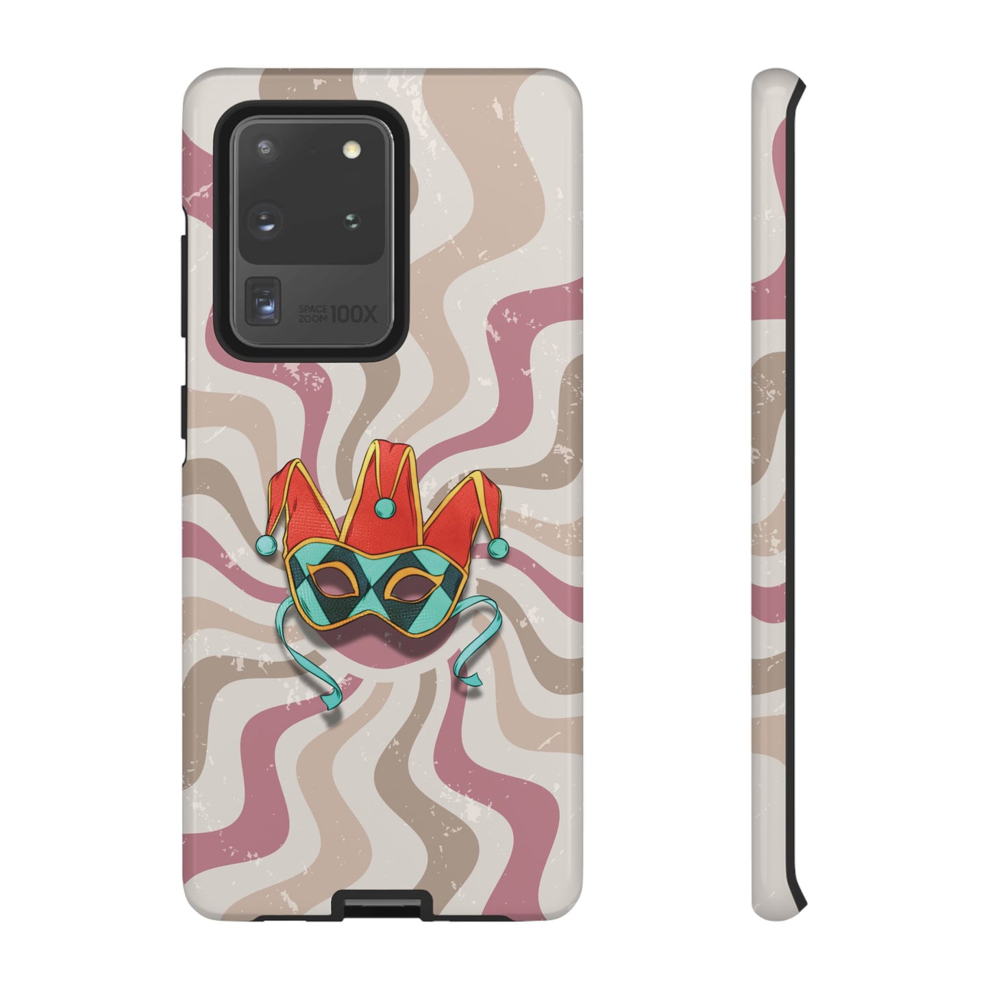 Venetian Jester Mask – Pink Retro Soft Revival Phone Case - Pink Phone Case - Samsung Galaxy S20 Ultra / Glossy
