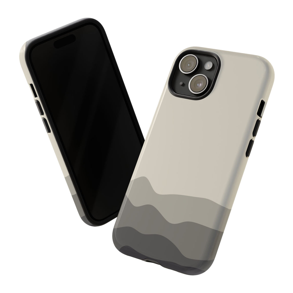 Ivory Abstract Waves Protective Phone Case - White Phone Case