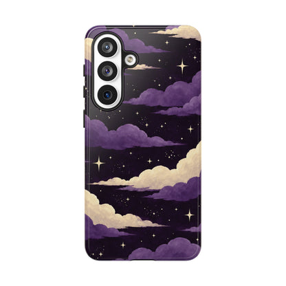 Illustrated Purple Clouds & Stars Phone Case