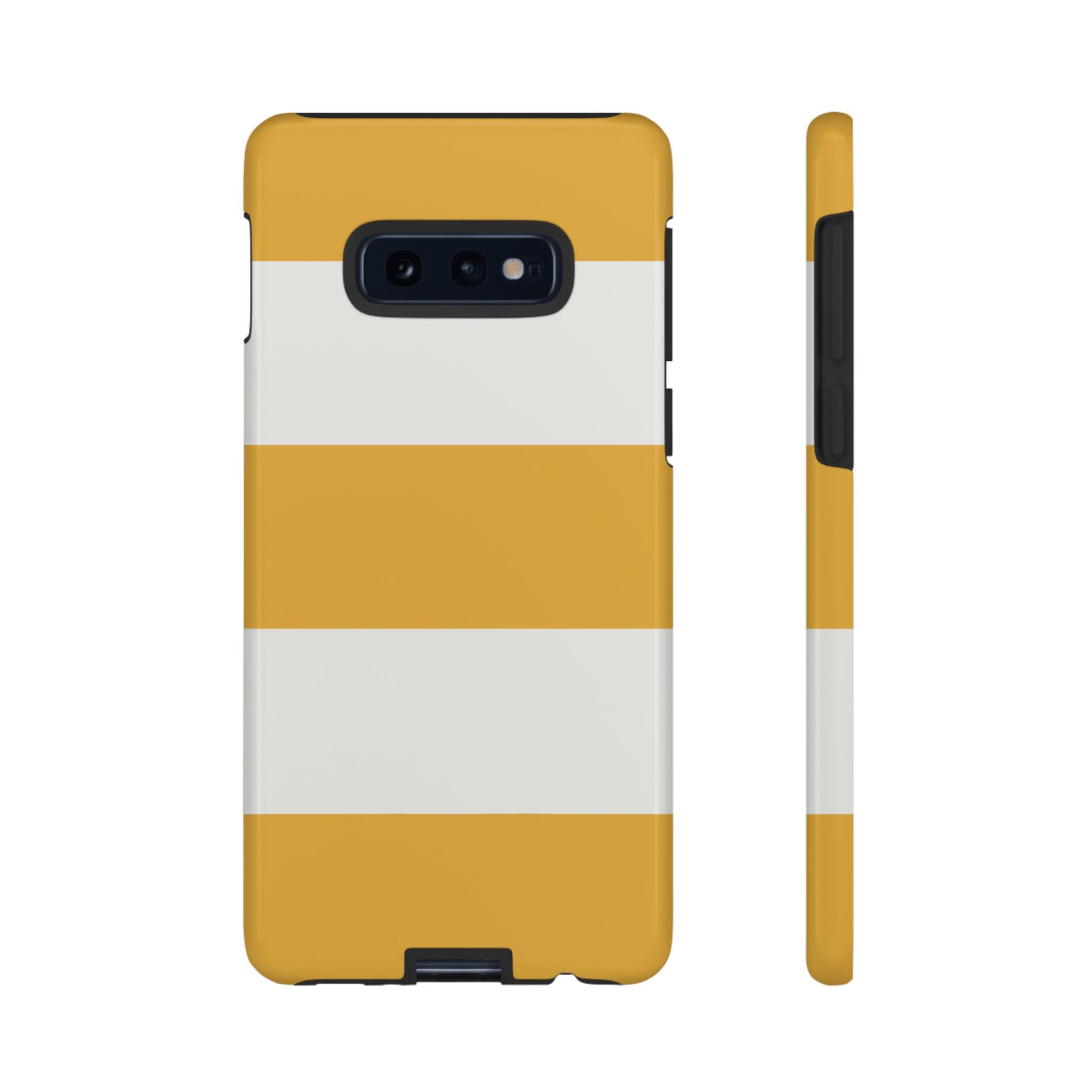Phone Case - Yellow & White Horizontal Stripe Pattern Phone Case